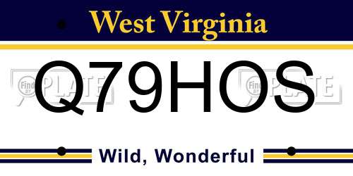 Q79HOS West Virginia License Plate