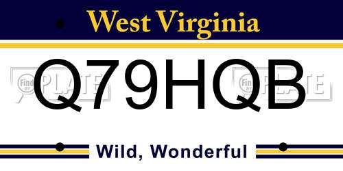 Q79HQB West Virginia License Plate