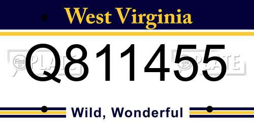 Q811455 West Virginia License Plate