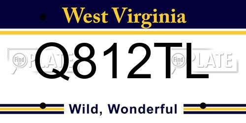 Q812TL West Virginia License Plate