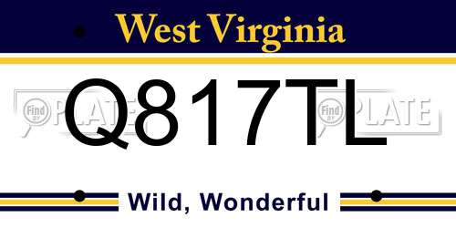 Q817TL West Virginia License Plate