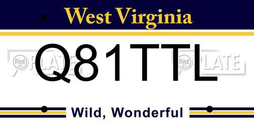 Q81TTL West Virginia License Plate