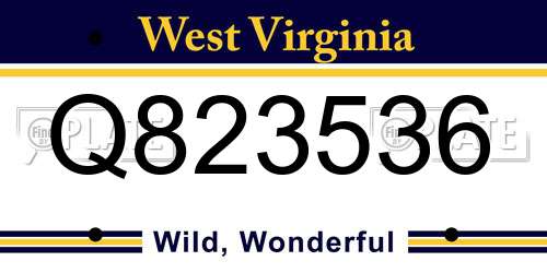 Q823536 West Virginia License Plate
