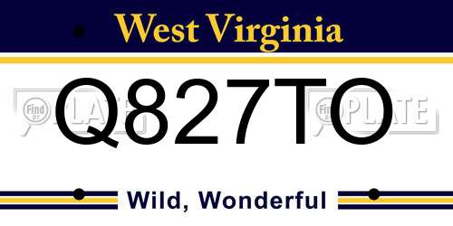 Q827TO West Virginia License Plate