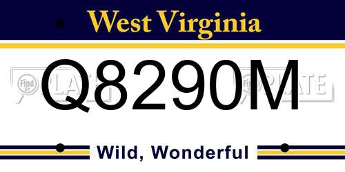 Q8290M West Virginia License Plate