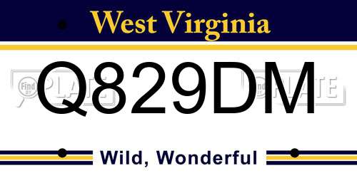 Q829DM West Virginia License Plate