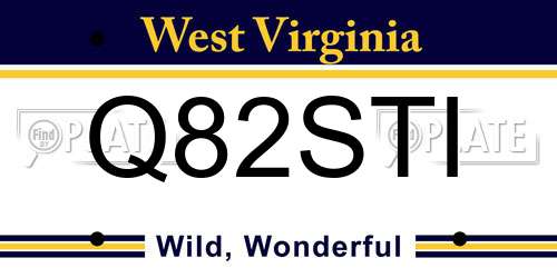 Q82STI West Virginia License Plate