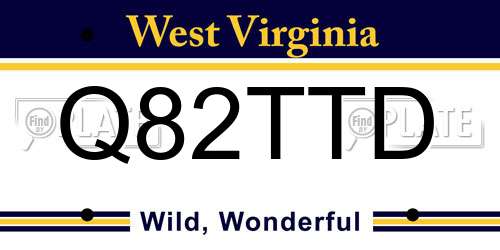 Q82TTD West Virginia License Plate