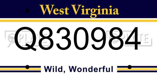 Q830984 West Virginia License Plate