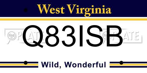 Q83ISB West Virginia License Plate