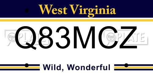 Q83MCZ West Virginia License Plate