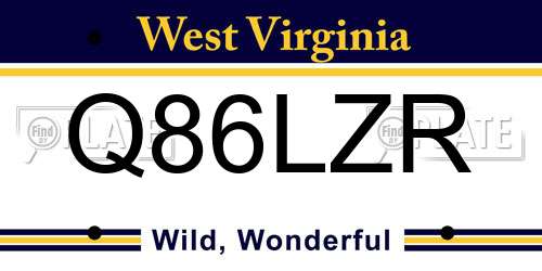 Q86LZR West Virginia License Plate