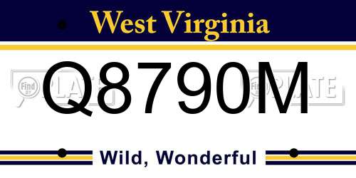 Q8790M West Virginia License Plate