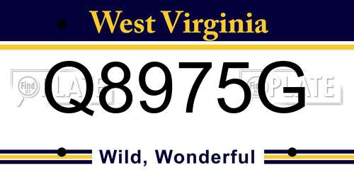 Q8975G West Virginia License Plate