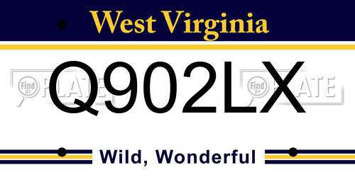 Q902LX West Virginia License Plate