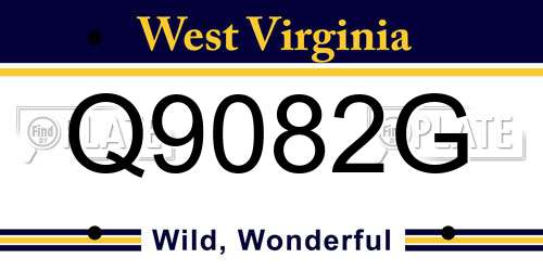 Q9082G West Virginia License Plate