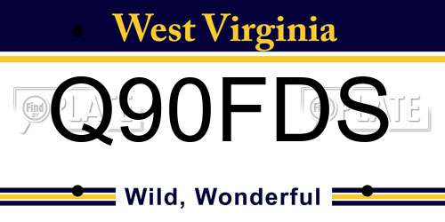 Q90FDS West Virginia License Plate