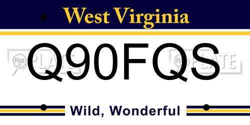 Q90FQS West Virginia License Plate