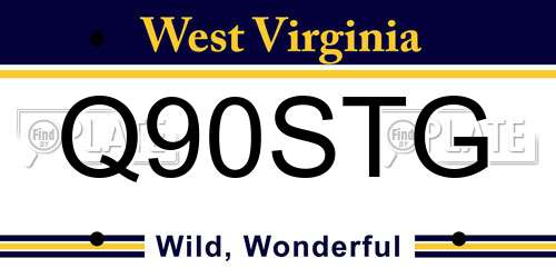 Q90STG West Virginia License Plate