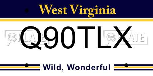 Q90TLX West Virginia License Plate