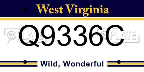 Q9336C West Virginia License Plate