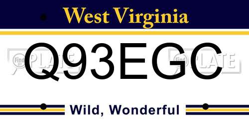 Q93EGC West Virginia License Plate