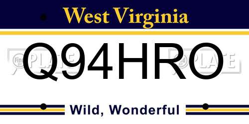 Q94HRO West Virginia License Plate