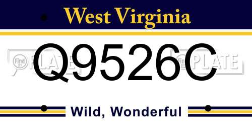 Q9526C West Virginia License Plate