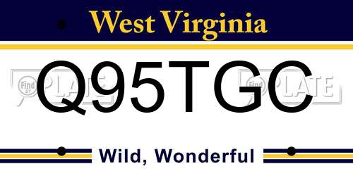 Q95TGC West Virginia License Plate