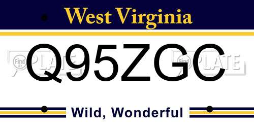 Q95ZGC West Virginia License Plate