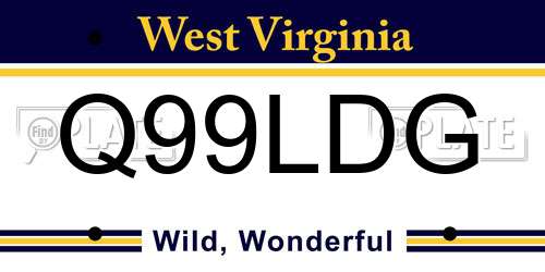 Q99LDG West Virginia License Plate