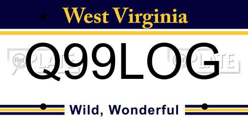 Q99LOG West Virginia License Plate