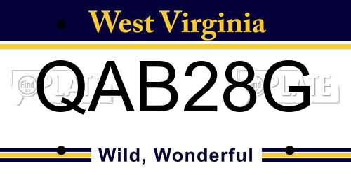 QAB28G West Virginia License Plate