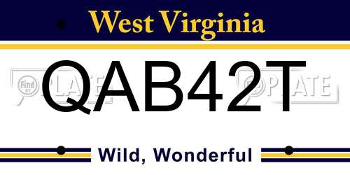 QAB42T West Virginia License Plate