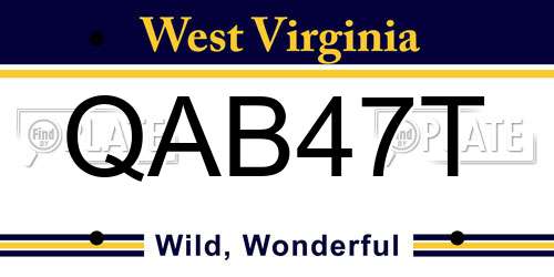 QAB47T West Virginia License Plate
