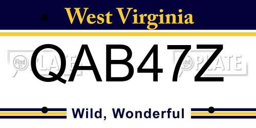 QAB47Z West Virginia License Plate