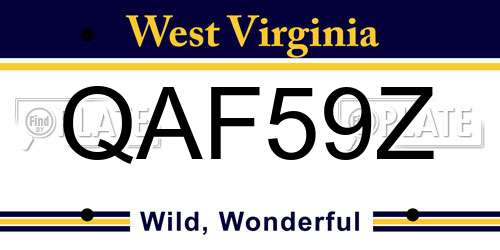 QAF59Z West Virginia License Plate
