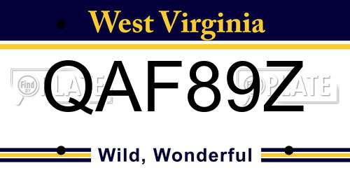 QAF89Z West Virginia License Plate