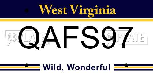 QAFS97 West Virginia License Plate