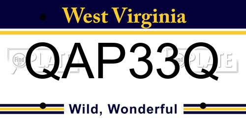QAP33Q West Virginia License Plate
