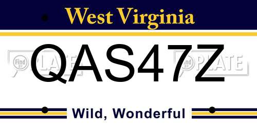 QAS47Z West Virginia License Plate