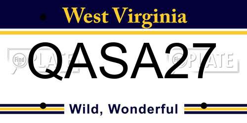 QASA27 West Virginia License Plate
