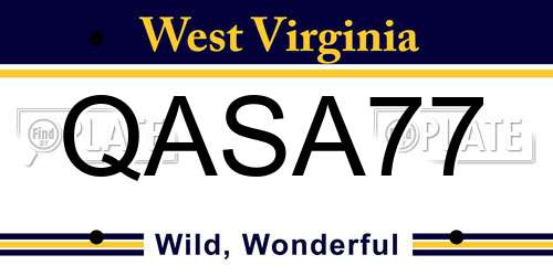 QASA77 West Virginia License Plate