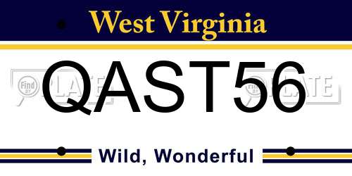 QAST56 West Virginia License Plate