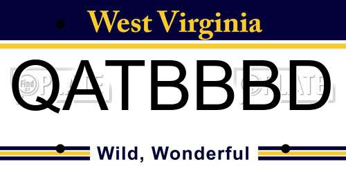 QATBBBD West Virginia License Plate