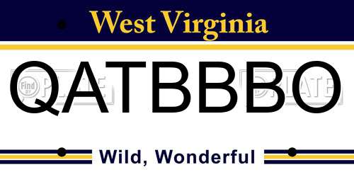 QATBBBO West Virginia License Plate