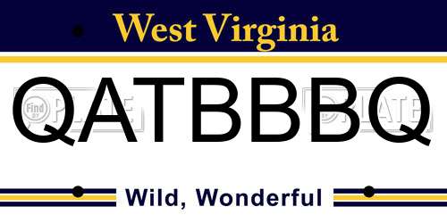 QATBBBQ West Virginia License Plate