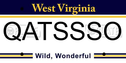 QATSSSO West Virginia License Plate