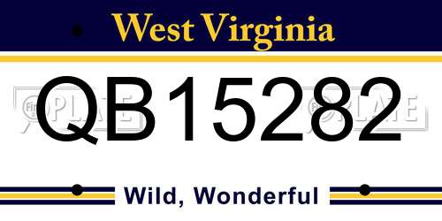 QB15282 West Virginia License Plate