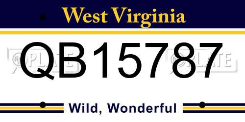 QB15787 West Virginia License Plate